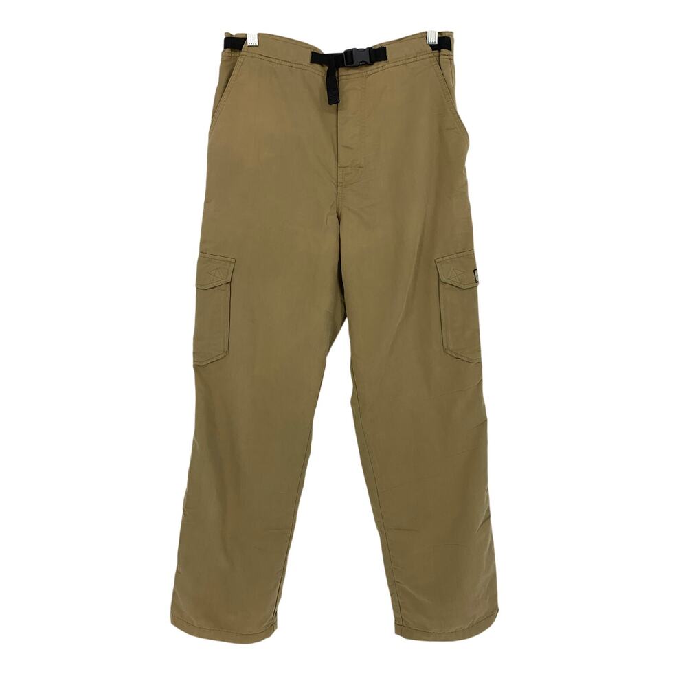 Vintage Prana Cargo Pants Mens Sz Medium Tan Khaki Adjustable Waist 33" Inseam
